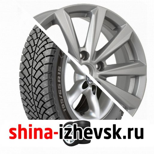 Колесо в сборе BF Goodrich G Force Stud 215/65 R16 Q 102 + КиК Серия Реплика КС737 (ZV 16_Focus) 6.5xR16 5×108 ET50 DIA63.35 Серебристый в Ижевске